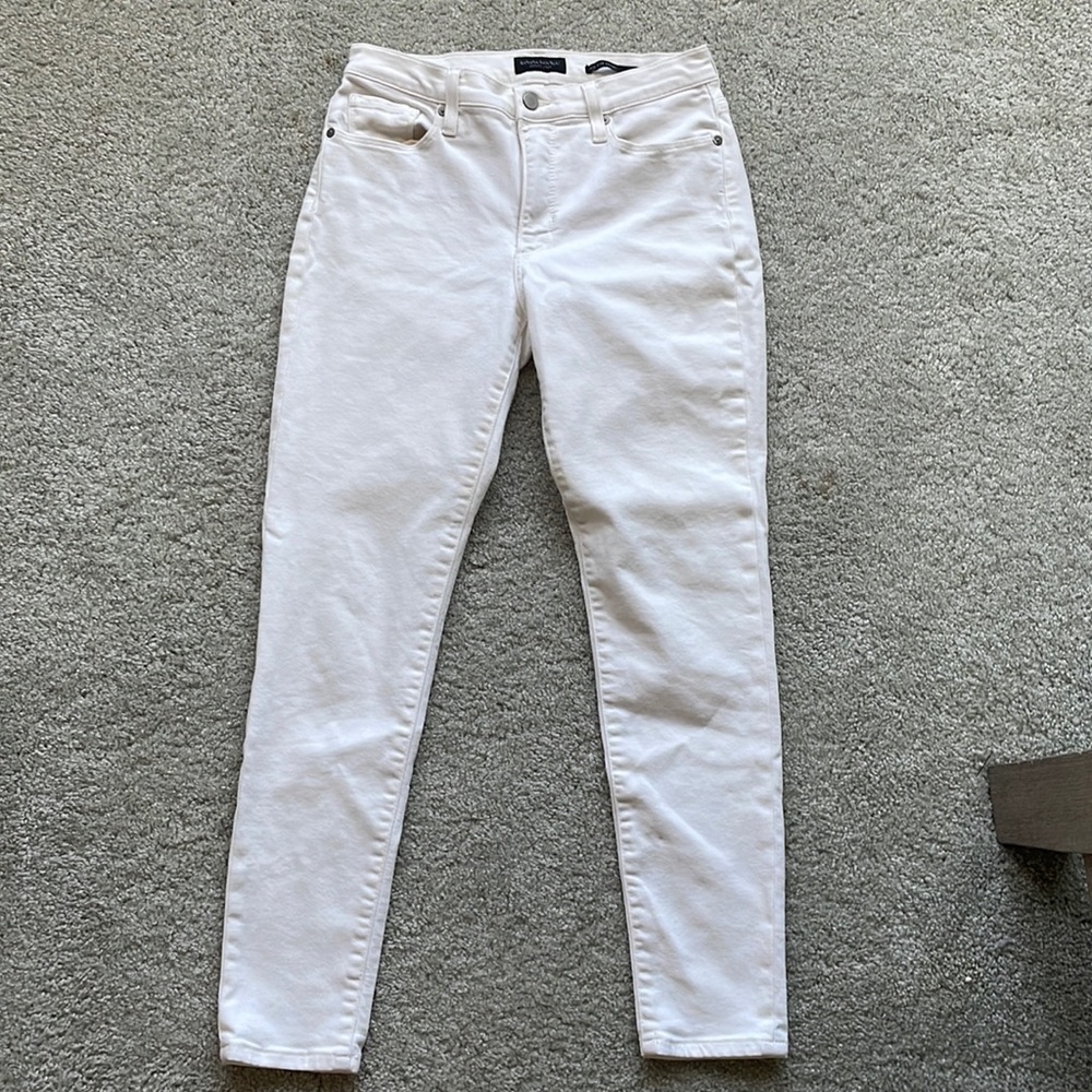 Mid rise skinny white denim